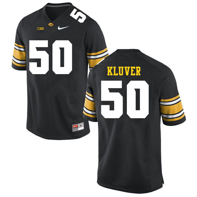 Men #50 Zach Kluver Iowa Hawkeyes College Football Jerseys Sale-Black